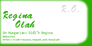 regina olah business card